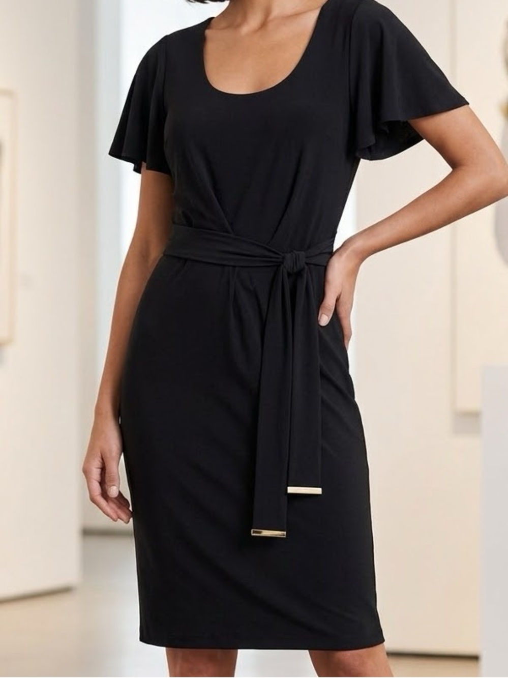 Tommy Hilfiger Flutter-Sleeve Sheath Dress